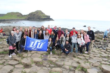 LCU Choir at The Giant's Causeway during tour in Ireland