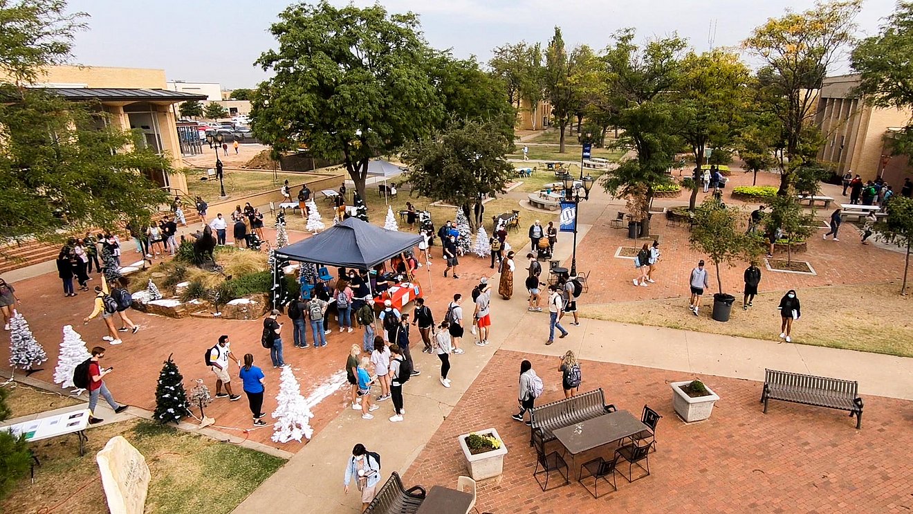 Aerial view of the writing carnival