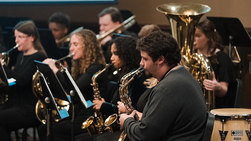 Photograph of LCU Symphonic Band performing