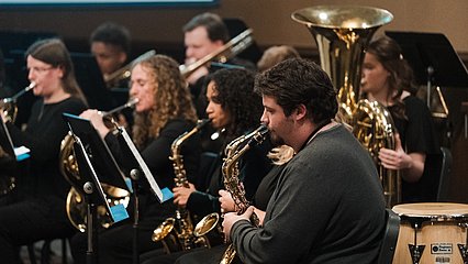 Photograph of LCU Symphonic Band performing