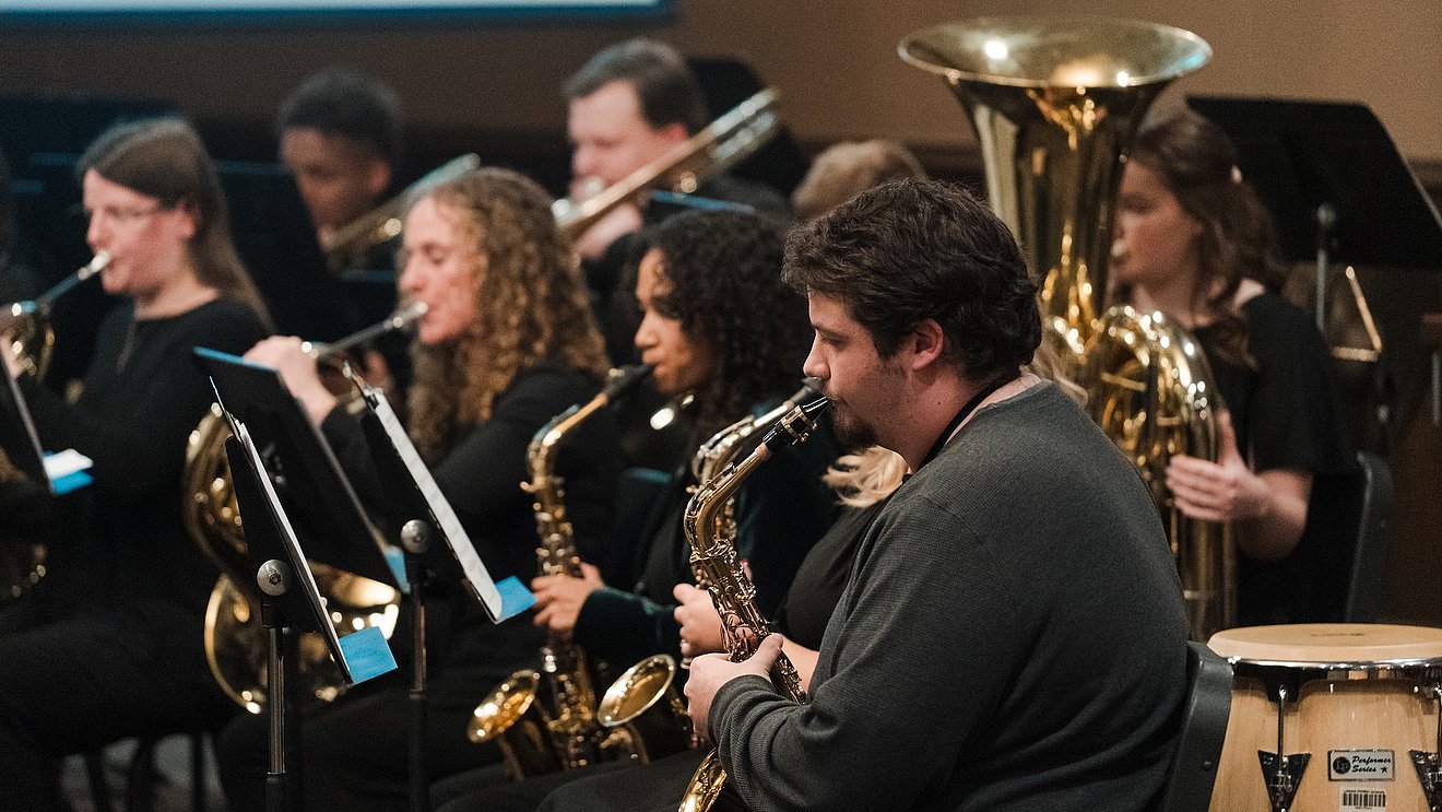 Photograph of LCU Symphonic Band performing