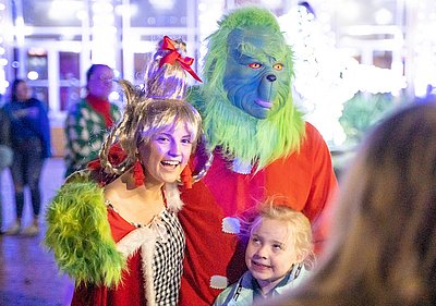 Guests took photos with the Grinch and Cindy-Lou-Who