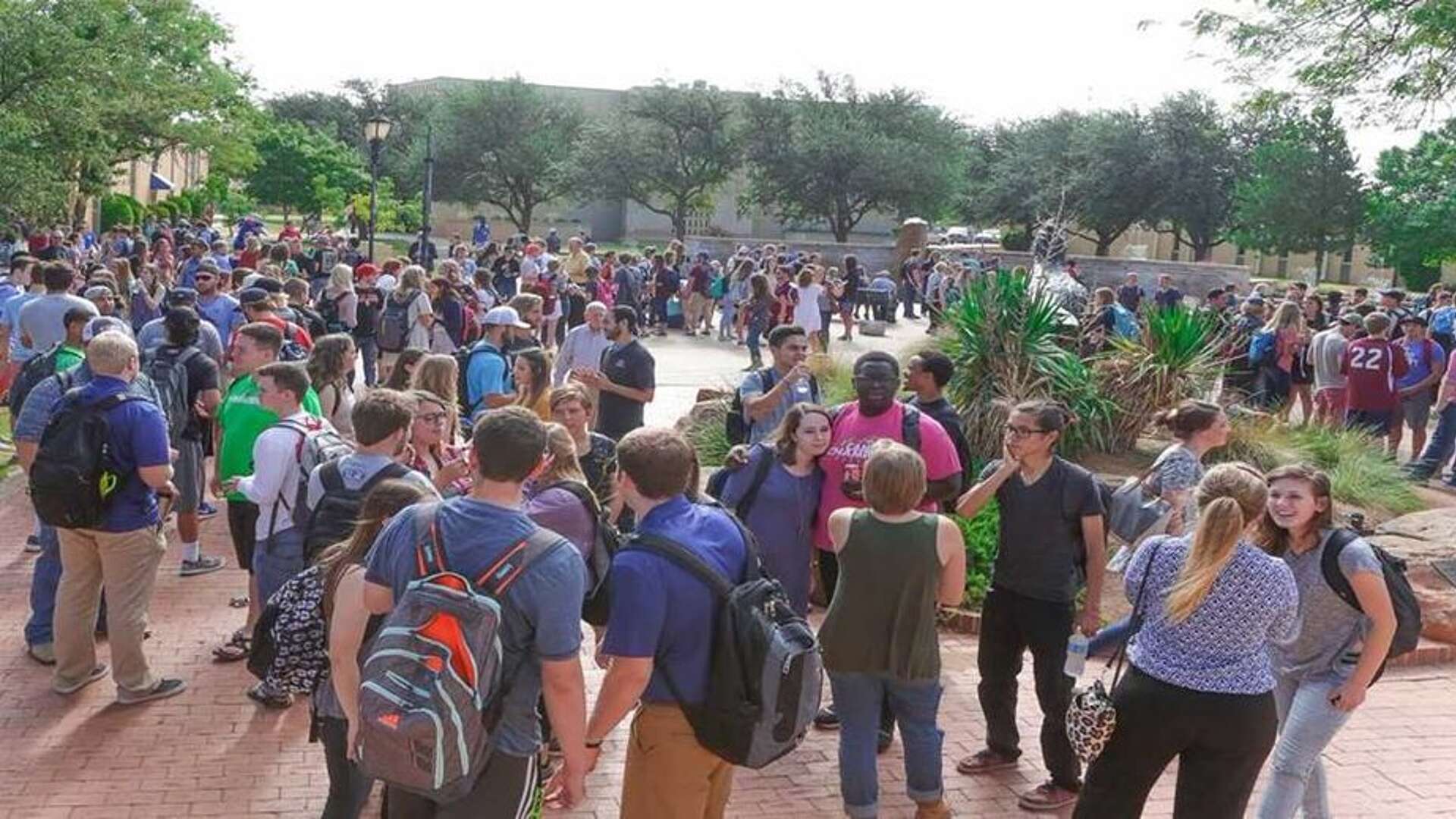 Students gathering in the LCU mall area