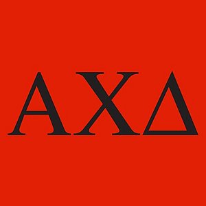 Alpha Chi Delta Logo on Red