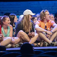 Encounter campers on stage