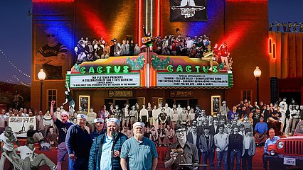 Collage of photographs throughout the decades of members of Sub T-16 on and around the Cactus Theater