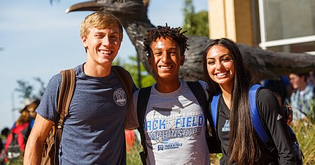 Students socializing on campus