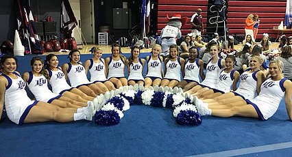 The 2018 cheer team poses on last day of NCA camp