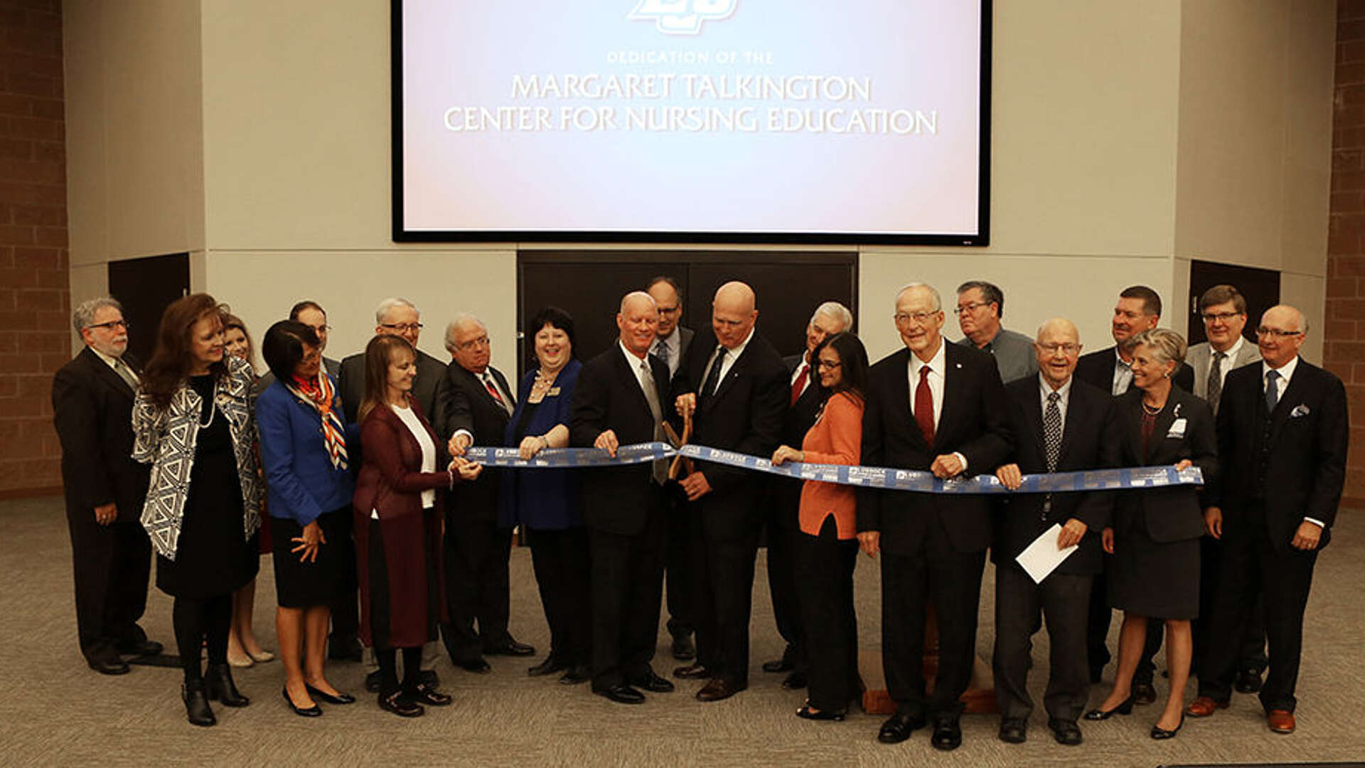 Ribbon cutting for opening of the Margaret Talkington Center for Nursing Education
