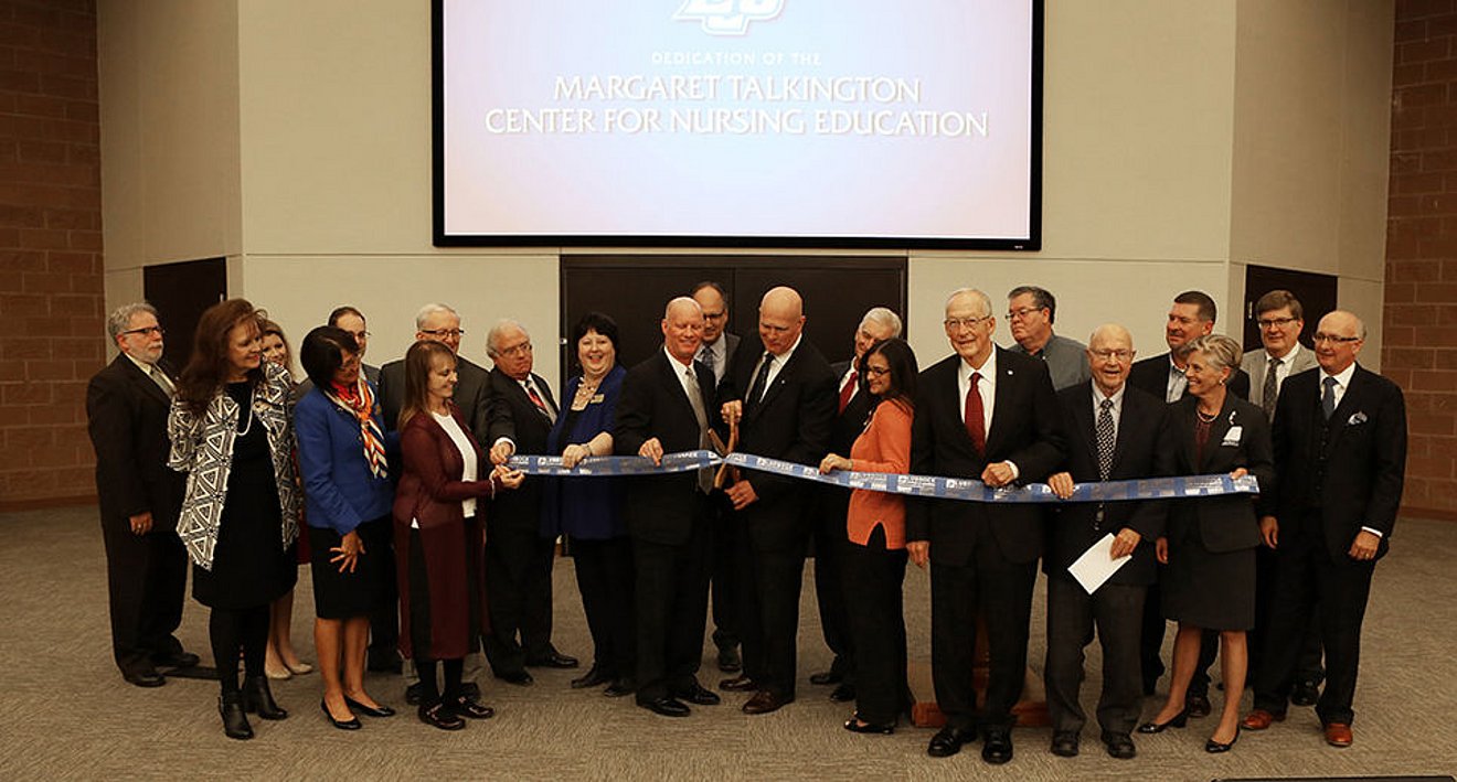 Ribbon cutting for opening of the Margaret Talkington Center for Nursing Education