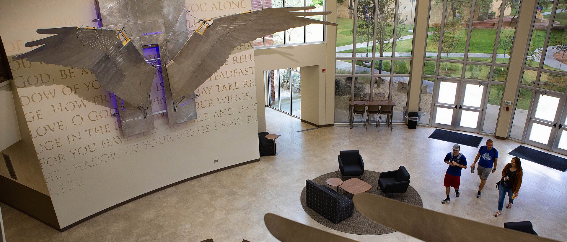 Mercy Seat Wings Art installation in CDC foyer