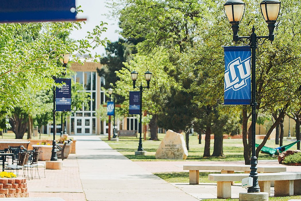 Photograph of LCU's campus in spring