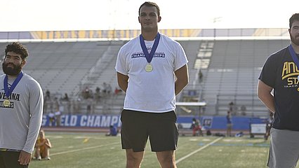 LCU's Bryce Spencer on winner's podium at LSC Championships