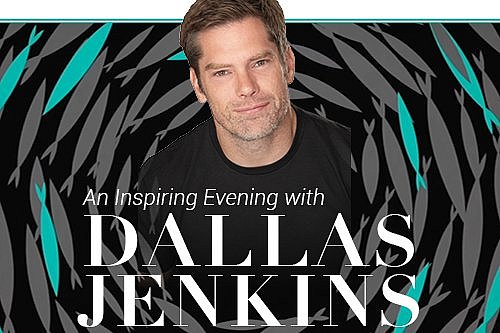 Dallas Jenkins imposed over fish swirling video intro sequence