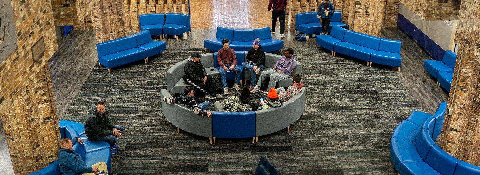 photograph of students in the sub from above