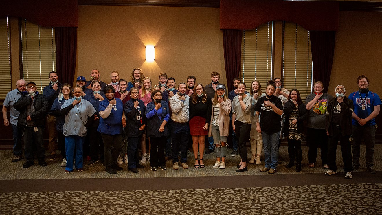 LCU Custodial Staff at appreciation luncheon