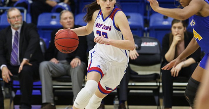 Lady Chap player driving the lane