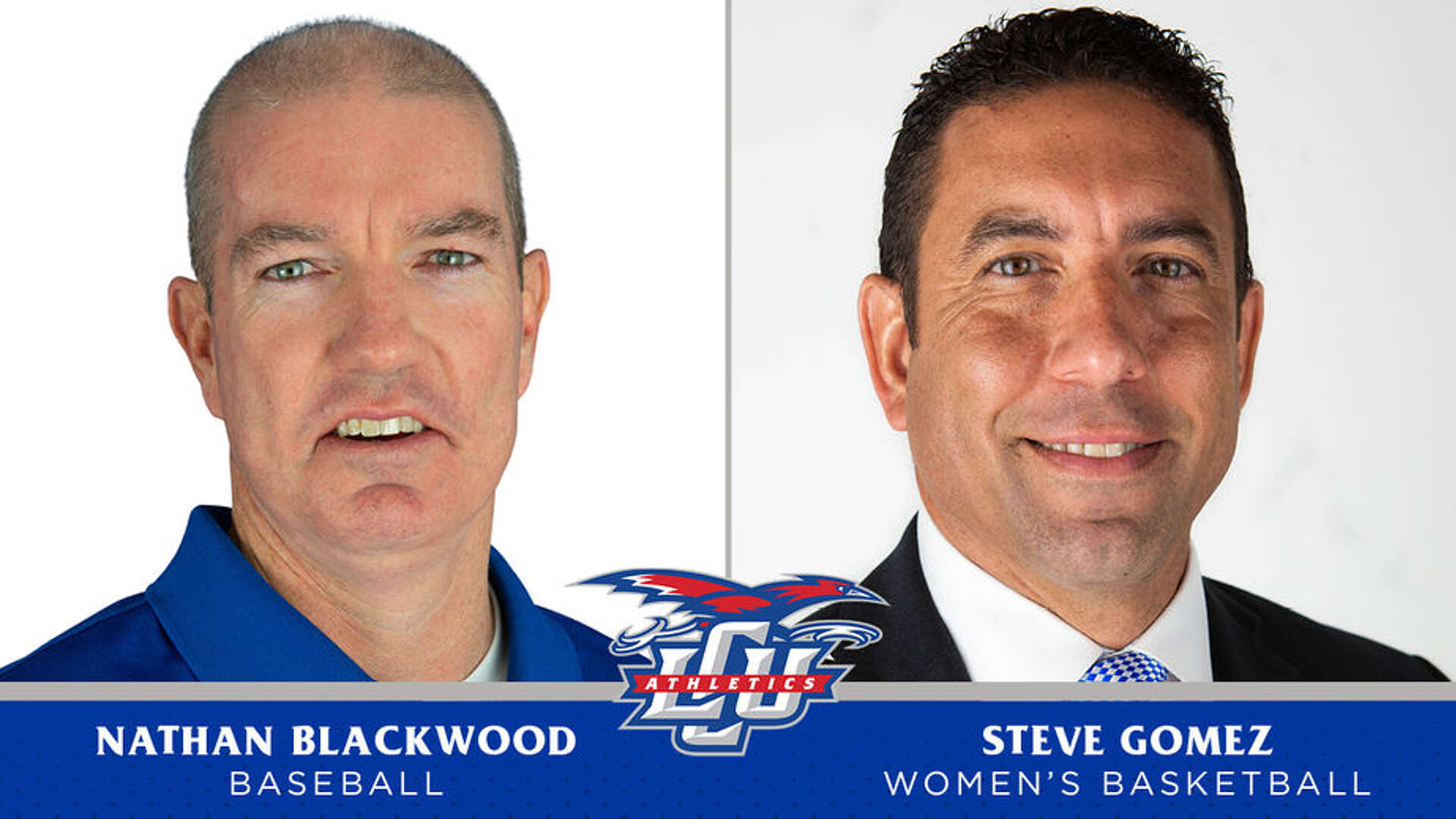 Headshots of Coach Blackwood and Coach Gomez