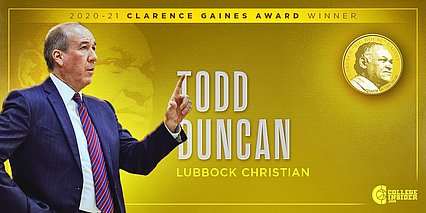 Coach Duncan Named Clarence Gaines Coach of the Year