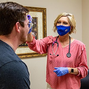 student in medical clinic