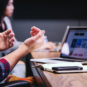 Professor working on grant proposal