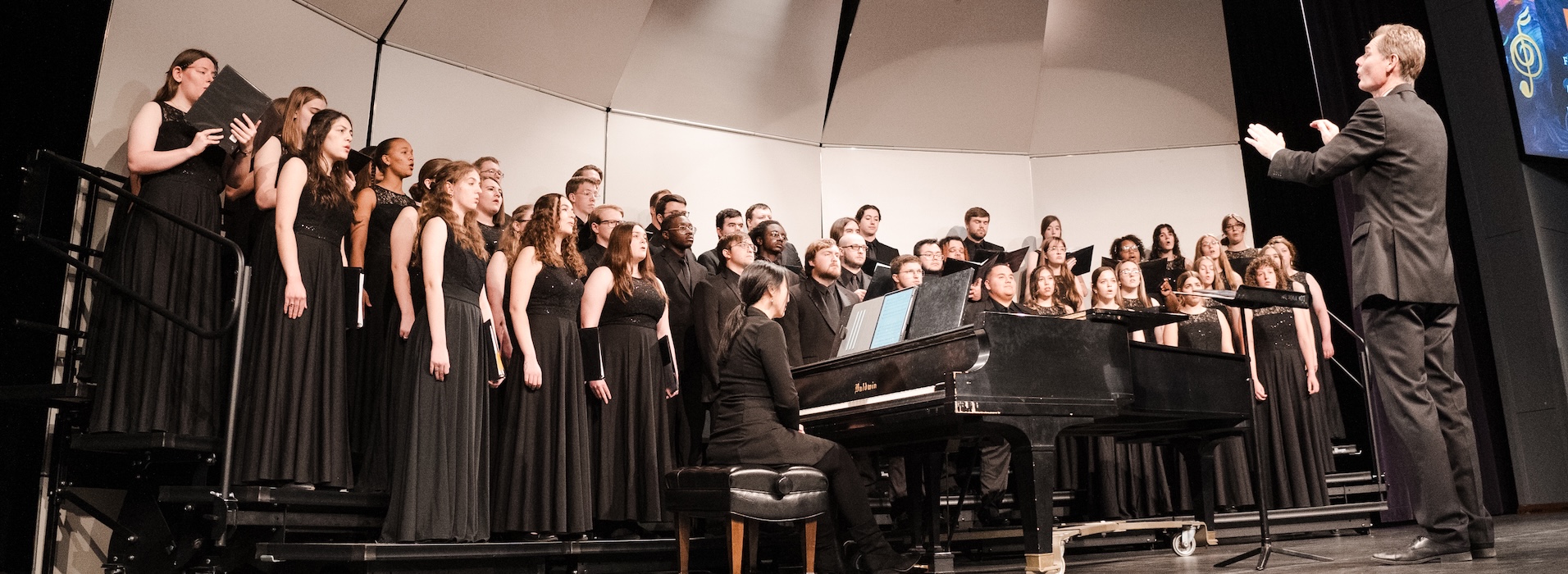 LCU choirs performing on stage