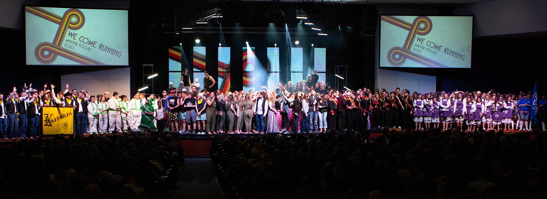 All 8 social clubs on the McDonald Moody auditorium stage