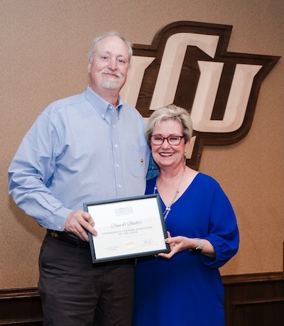 Donna Hammil presenting Keith Rogers with the Newcomer of the Year award