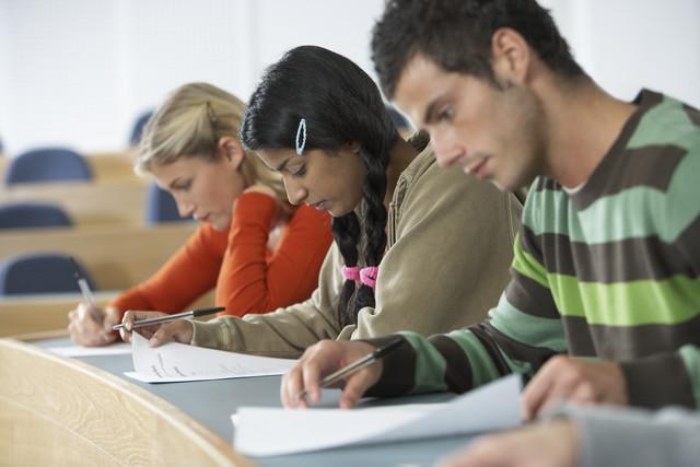 Students taking a test