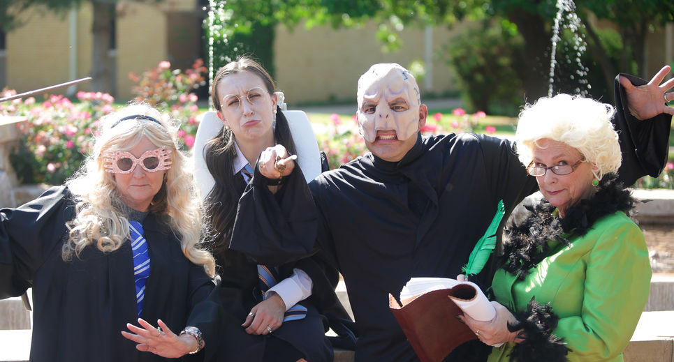 Some LCU faculty and staff in Harry Potter costumes