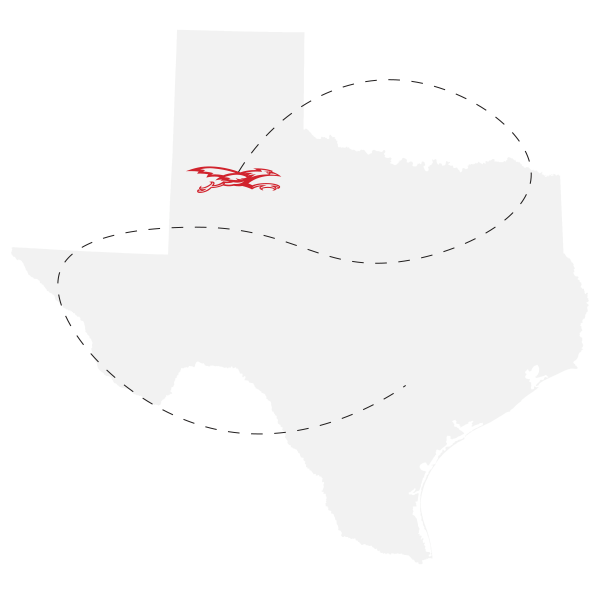 map of Texas with LCU marked